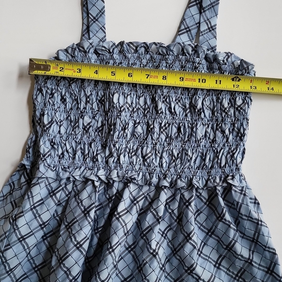 J. Crew Blue and White Smocked Tank Top.Size L - Picture 3 of 11